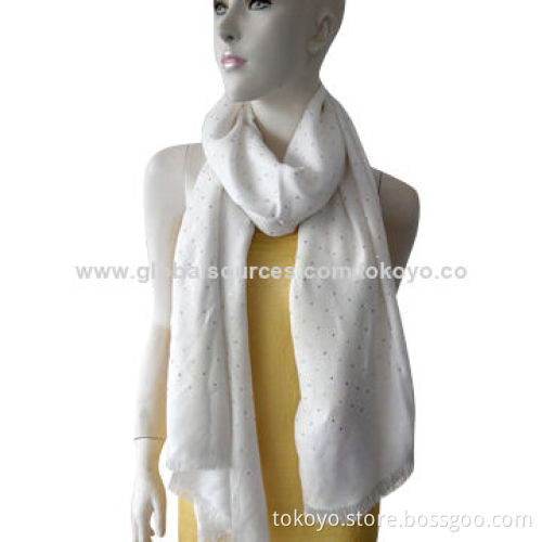Twill cotton scarf with diamond, nice hand texture, measures 180*70+1.5cm